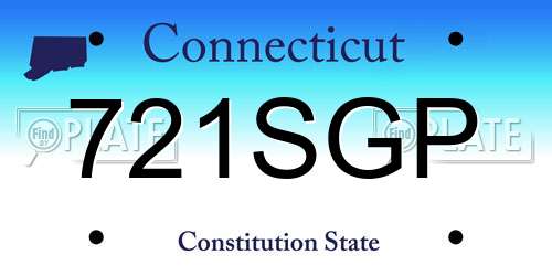 721SGP Connecticut License Plate