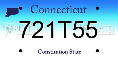721T55 Connecticut License Plate