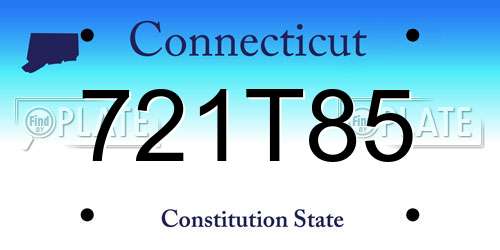 721T85 Connecticut License Plate