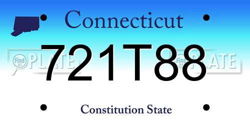 721T88 Connecticut License Plate