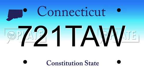 721TAW Connecticut License Plate