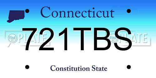 721TBS Connecticut License Plate