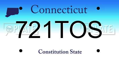 721TOS Connecticut License Plate