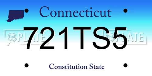 721TS5 Connecticut License Plate