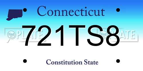 721TS8 Connecticut License Plate
