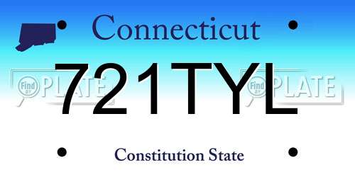 721TYL Connecticut License Plate