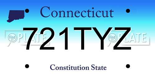 721TYZ Connecticut License Plate