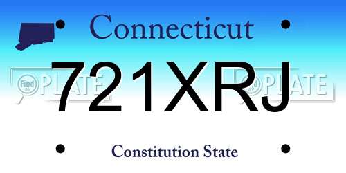 721XRJ Connecticut License Plate