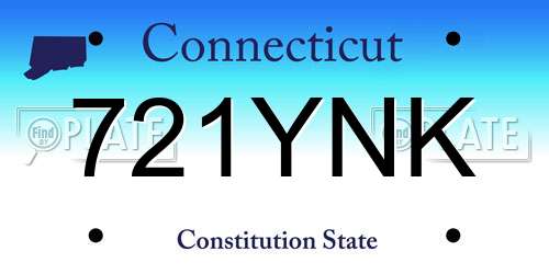 721YNK Connecticut License Plate