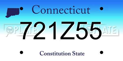 721Z55 Connecticut License Plate