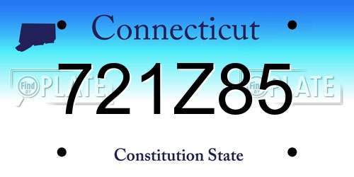 721Z85 Connecticut License Plate