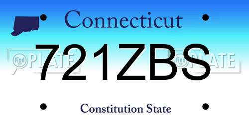 721ZBS Connecticut License Plate