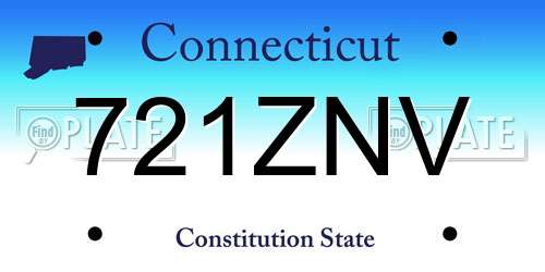 721ZNV Connecticut License Plate