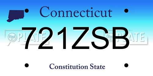 721ZSB Connecticut License Plate