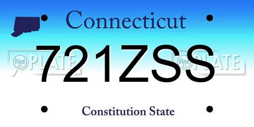 721ZSS Connecticut License Plate