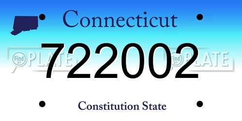722002 Connecticut License Plate