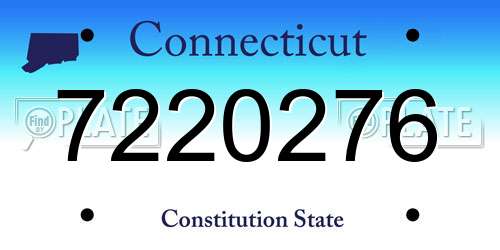 7220276 Connecticut License Plate