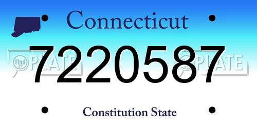 7220587 Connecticut License Plate