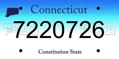 7220726 Connecticut License Plate