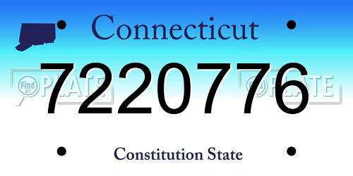 7220776 Connecticut License Plate