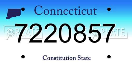 7220857 Connecticut License Plate