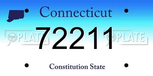 72211 Connecticut License Plate