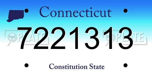 7221313 Connecticut License Plate