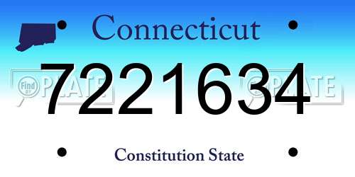 7221634 Connecticut License Plate