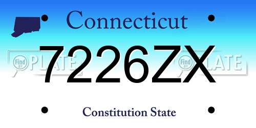 7226ZX Connecticut License Plate