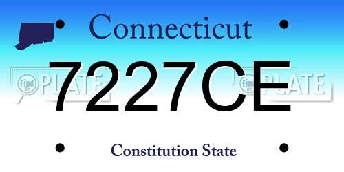 7227CE Connecticut License Plate