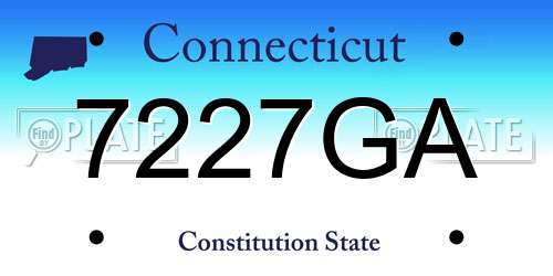 7227GA Connecticut License Plate