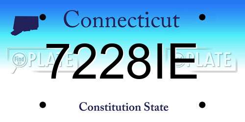 7228IE Connecticut License Plate
