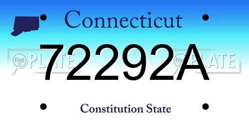 72292A Connecticut License Plate