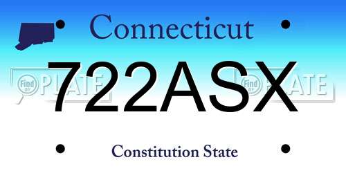 722ASX Connecticut License Plate