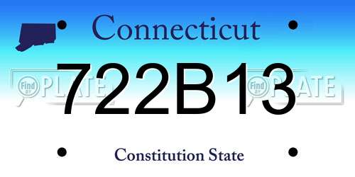 722B13 Connecticut License Plate