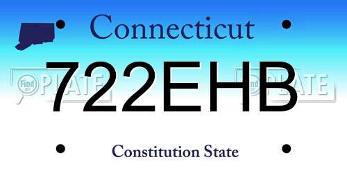 722EHB Connecticut License Plate