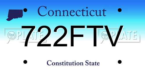 722FTV Connecticut License Plate