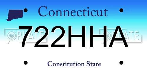 722HHA Connecticut License Plate