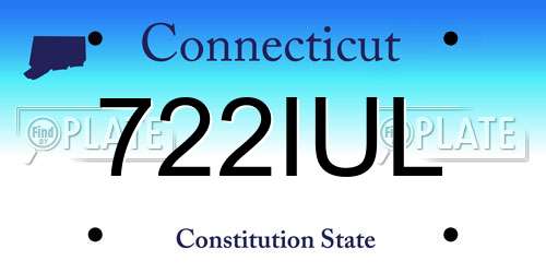 722IUL Connecticut License Plate