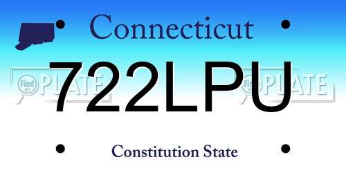 722LPU Connecticut License Plate
