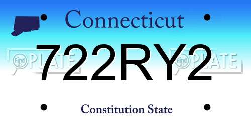 722RY2 Connecticut License Plate