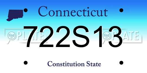 722S13 Connecticut License Plate