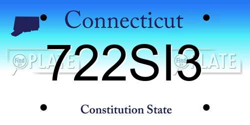 722SI3 Connecticut License Plate