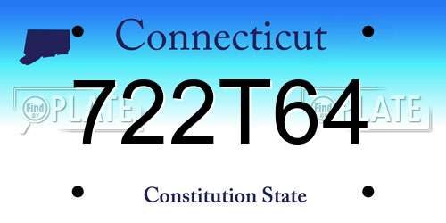 722T64 Connecticut License Plate