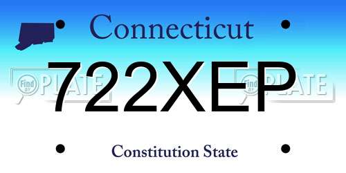 722XEP Connecticut License Plate