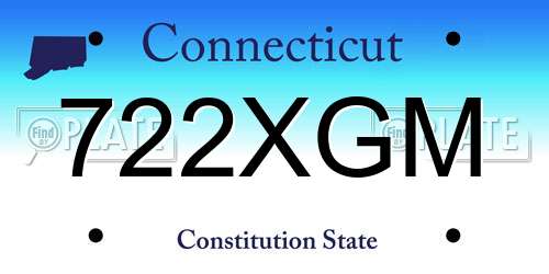 722XGM Connecticut License Plate