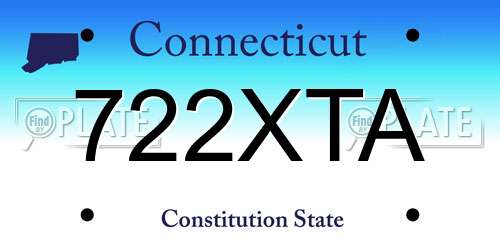 722XTA Connecticut License Plate