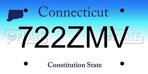 722ZMV Connecticut License Plate