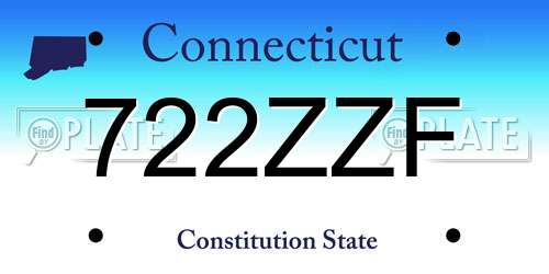 722ZZF Connecticut License Plate