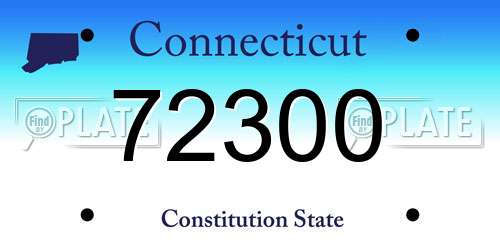 72300 Connecticut License Plate
